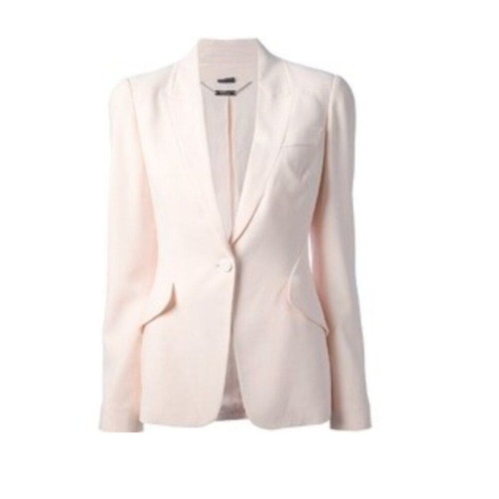 Alexander McQueen Pale Pink Crepe Blazer size 42
